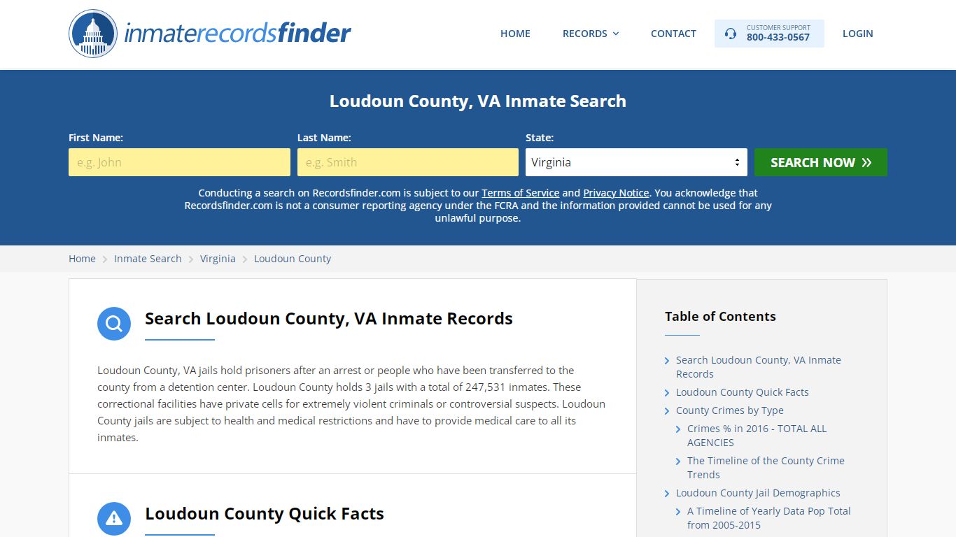 Loudoun County, VA Inmate Lookup & Jail Records Online